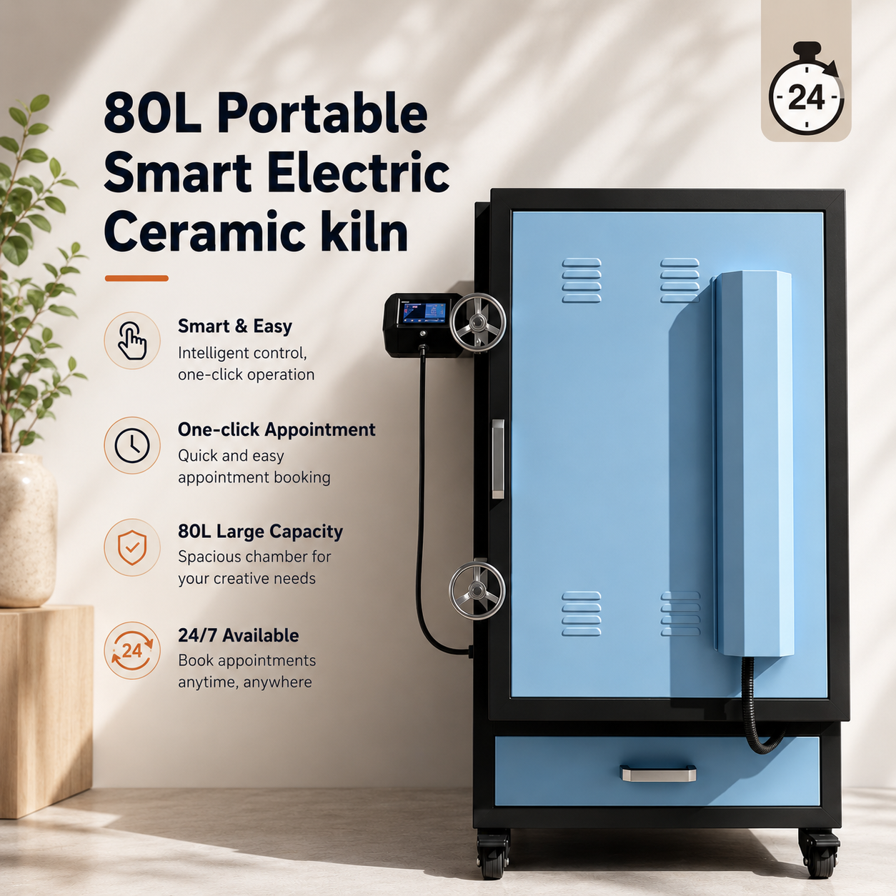 80L Portable Smart Electric Ceramic Kiln